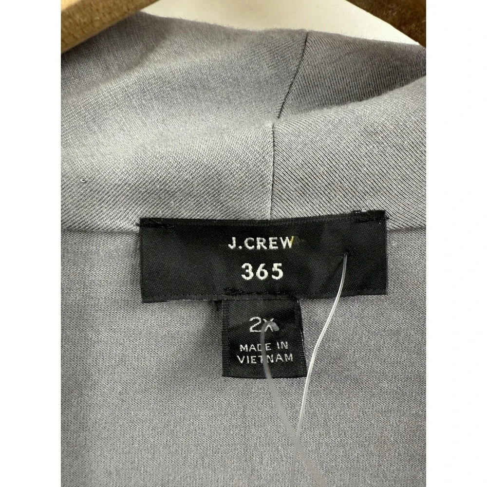 J Crew 365 Gray Cardigan Sweater‎ Drape Collar 2X Modal Blend